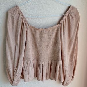 AEO Smocked Peasant Top